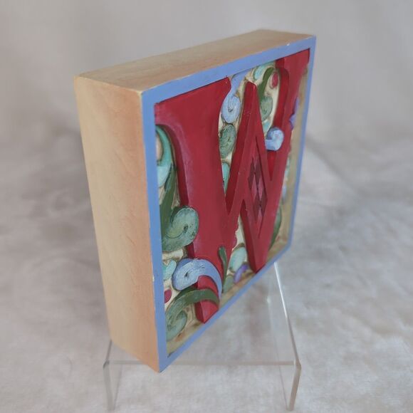 Jim Shore Letter W Alphabet Monogram 2008 Heartwood Creek 4.5 in. Enesco - Picture 3 of 8